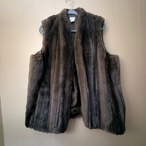 Chico's Brown Faux Fur Vest
